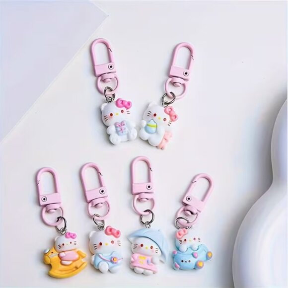🍏50% OFF/3+...6-pcs Set of Cute Hello Kitty Bag Charms - Picture 6 of 9
